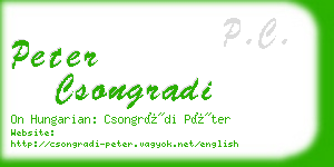 peter csongradi business card